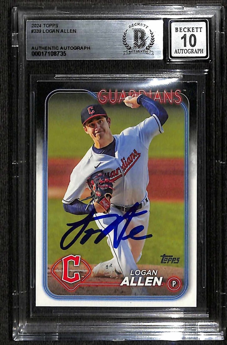 2024 Topps Logan Allen Autographed Card Beckett Graded 10 Cleveland Guardians (1 of 1)