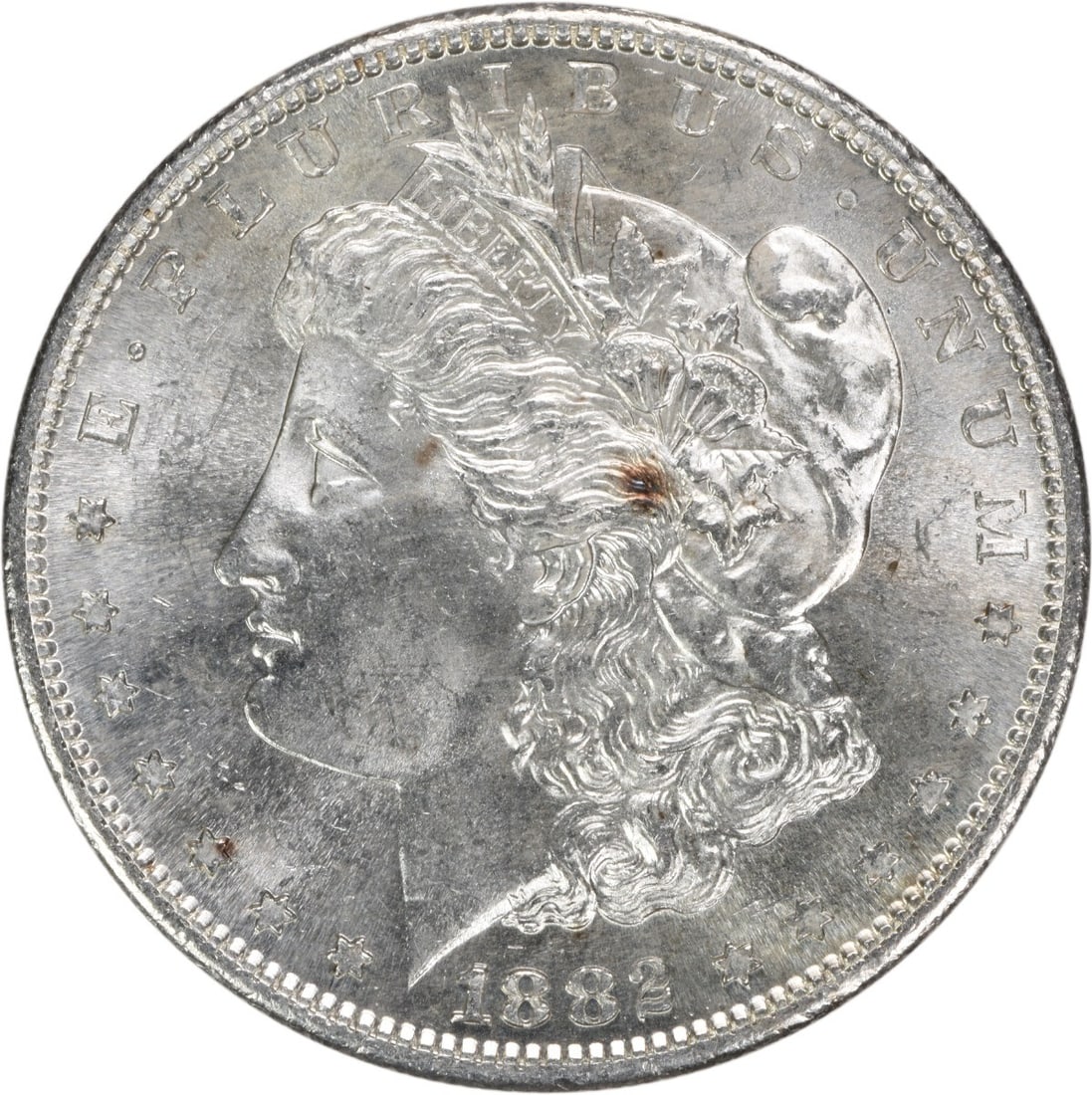 Uncertified 1882-S Morgan Dollar Silver Choice Brilliant Uncirculated: Uncertified 1882-S Morgan Dollar Silver Choice Brilliant Uncirculated This is an 1882-S Morgan Silver Dollar from the United States, featuring the 'S' mint mark. The coin is composed of silver and is 