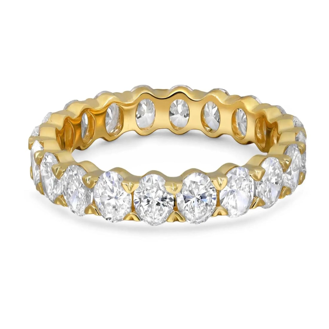 Rachel Koen 14K Yellow Gold Oval Lab Grown Diamond Eternity Band Ring 2.91Ctw: Rachel Koen 14K Yellow Gold Oval Lab Grown Diamond Eternity Band Ring 2.91Ctw This exquisite eternity band ring features 20 oval cut lab-grown diamonds, elegantly set in a prong style. Crafted from hi