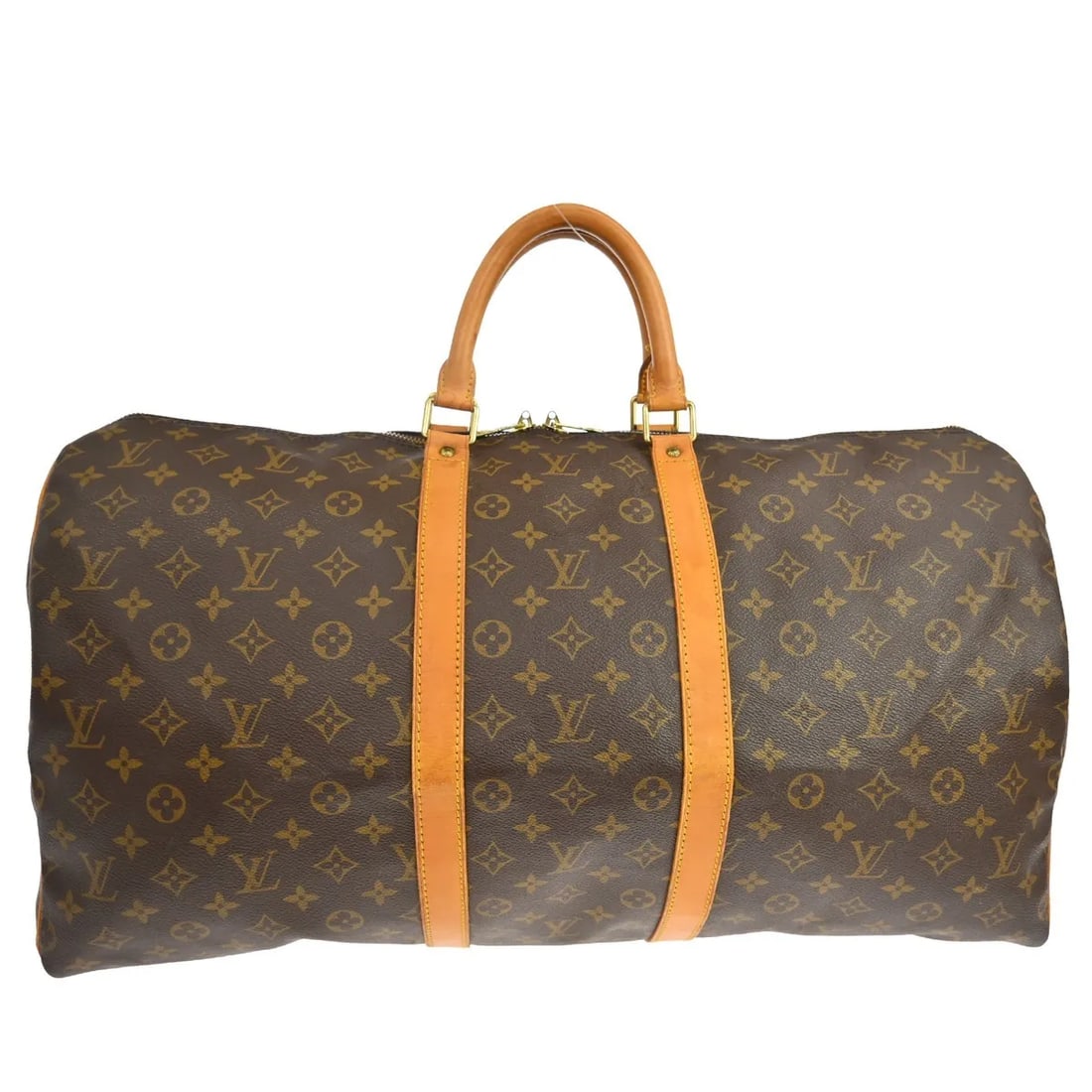 Louis Vuitton Keepall Brown Monogram Canvas Travel Bag: Louis Vuitton Keepall Brown Monogram Canvas Travel Bag Louis Vuitton Keepall in monogram canvas, presented in brown and sized for unisex use. This bag is noted as being in fair condition with visible 