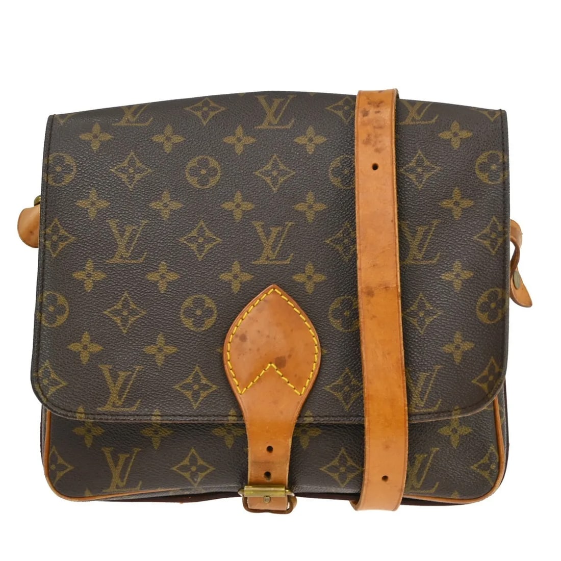 Louis Vuitton Cartouchiere Unisex Brown Monogram Canvas Shoulder Bag: Louis Vuitton Cartouchiere Unisex Brown Monogram Canvas Shoulder Bag Louis Vuitton Cartouchiere shoulder bag in brown monogram canvas. This unisex bag is made in France and is presented in fair condit