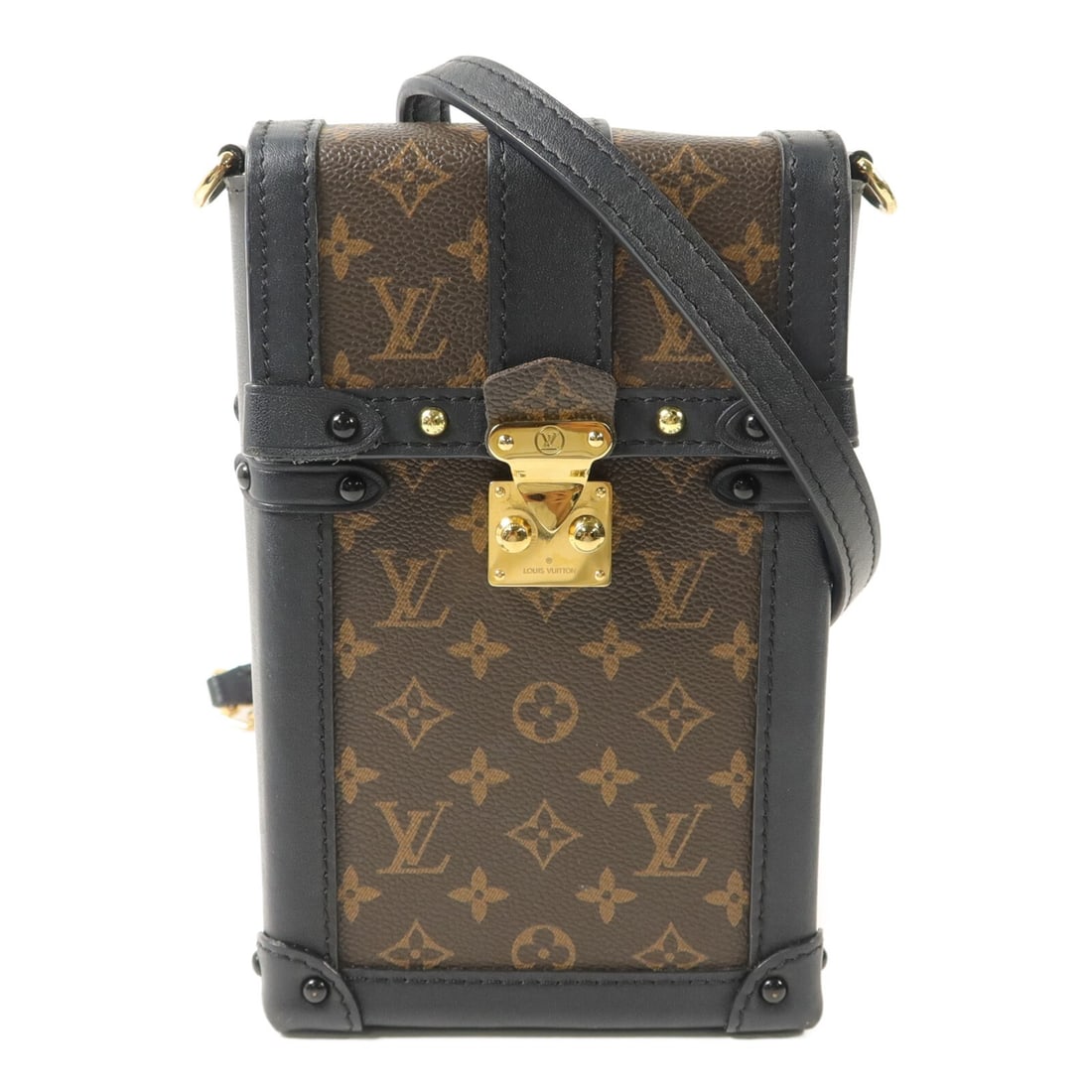 Louis Vuitton M63913 Monogram Vertical Trunk Shoulder Bag Brown: Louis Vuitton M63913 Monogram Vertical Trunk Shoulder Bag Brown Louis Vuitton Vertical Trunk shoulder bag in Brown Monogram and PVC coated canvas. It features a shoulder strap, one inside card pocket,