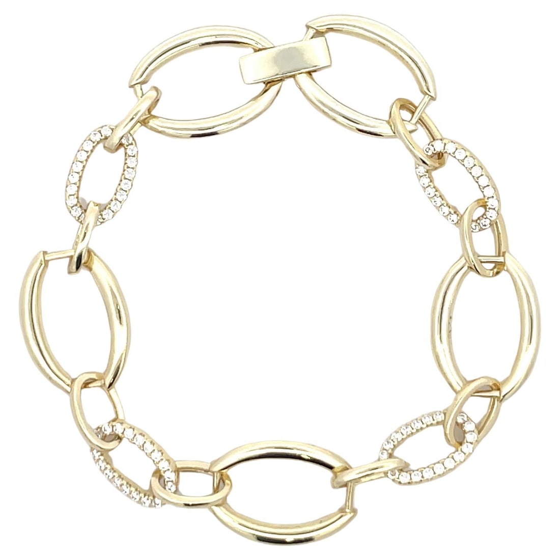 Harbor Diamonds Gold Plated Sterling Silver CZ Bracelet 7in (1 of 7)
