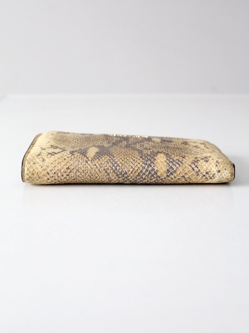 Michael Kors Jet Set Python Embossed Leather Wallet Gold Finish - 10