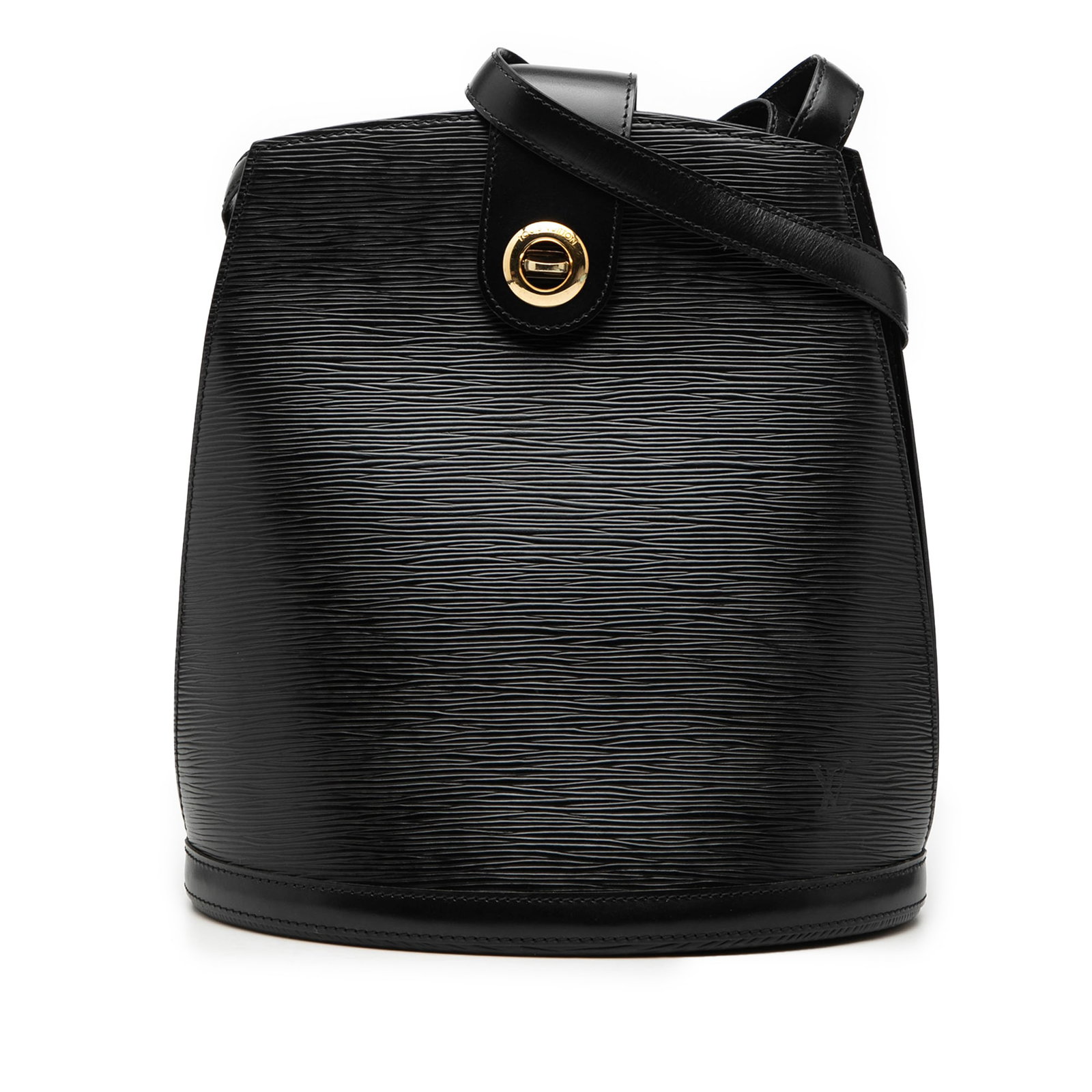Louis Vuitton Cluny Epi Leather Shoulder Bag Black France: Louis Vuitton Cluny Epi Leather Shoulder Bag Black France This Louis Vuitton Cluny bag features a black Epi leather body, an adjustable shoulder strap, a top strap with a twist lock closure, and an in