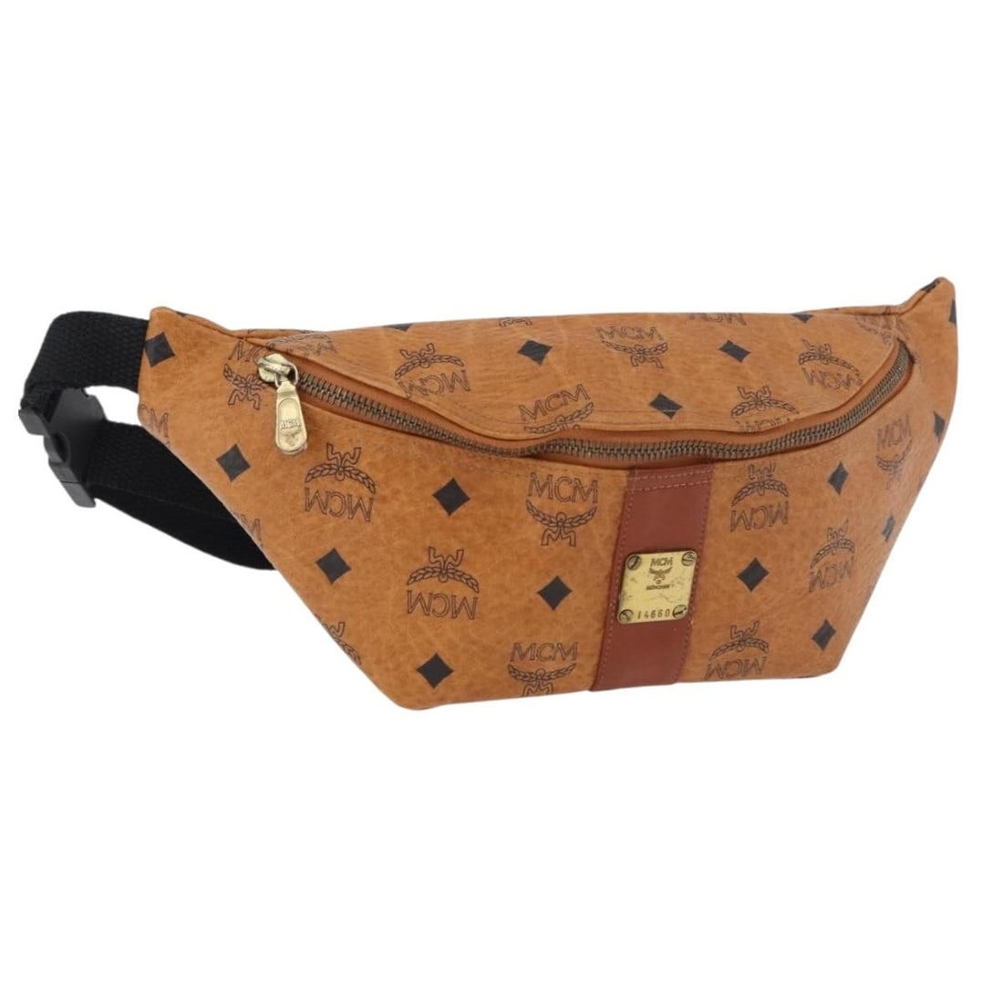 MCM Vicetos Logogram PVC Leather Body Bag Brown Gold (1 of 18)