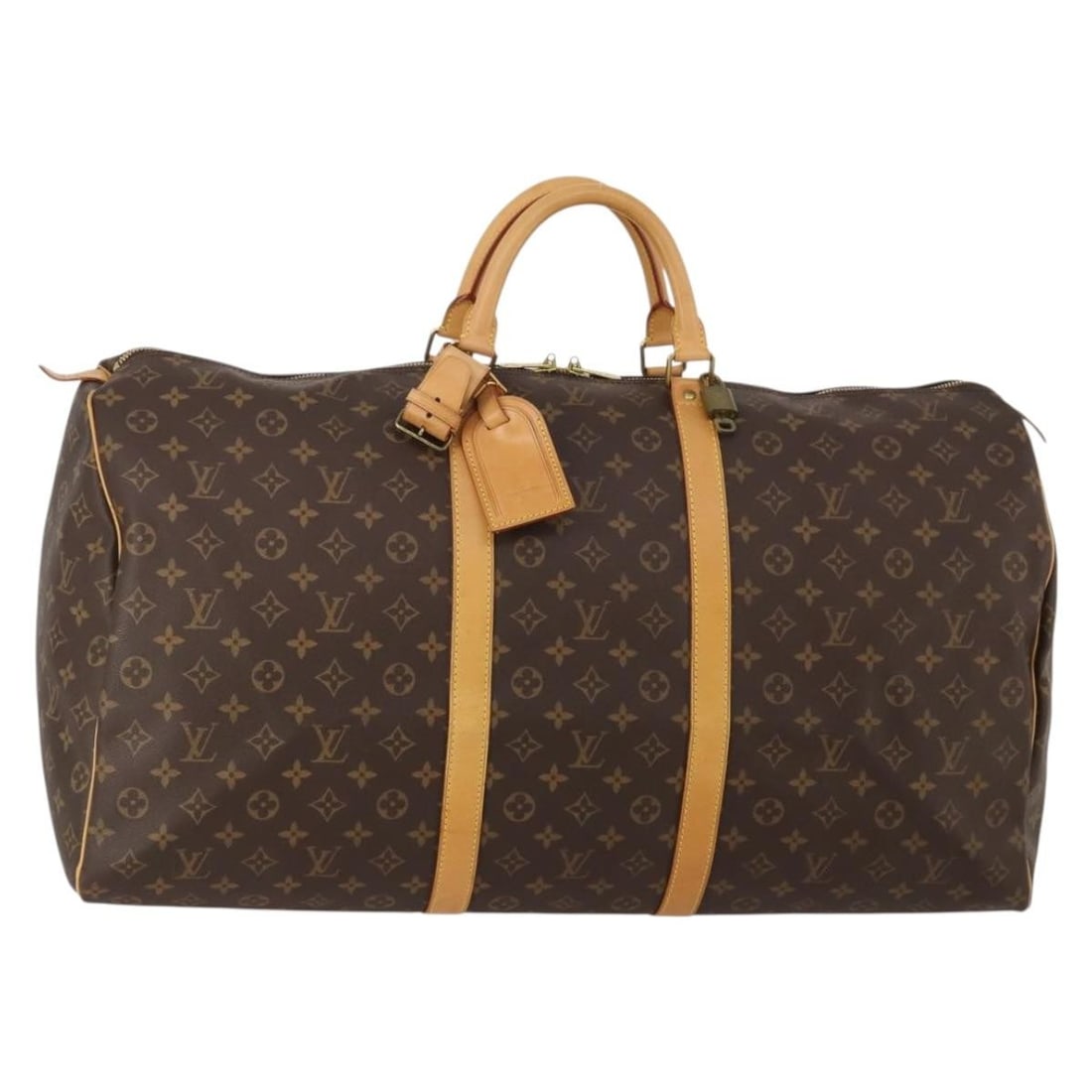 Louis Vuitton M41422 Keepall 60 Monogram Canvas Boston Bag: Louis Vuitton M41422 Keepall 60 Monogram Canvas Boston Bag Louis Vuitton Keepall 60 Boston Bag in Monogram Canvas with the classic Monogram pattern. This bag is made in France and comes with a padlock