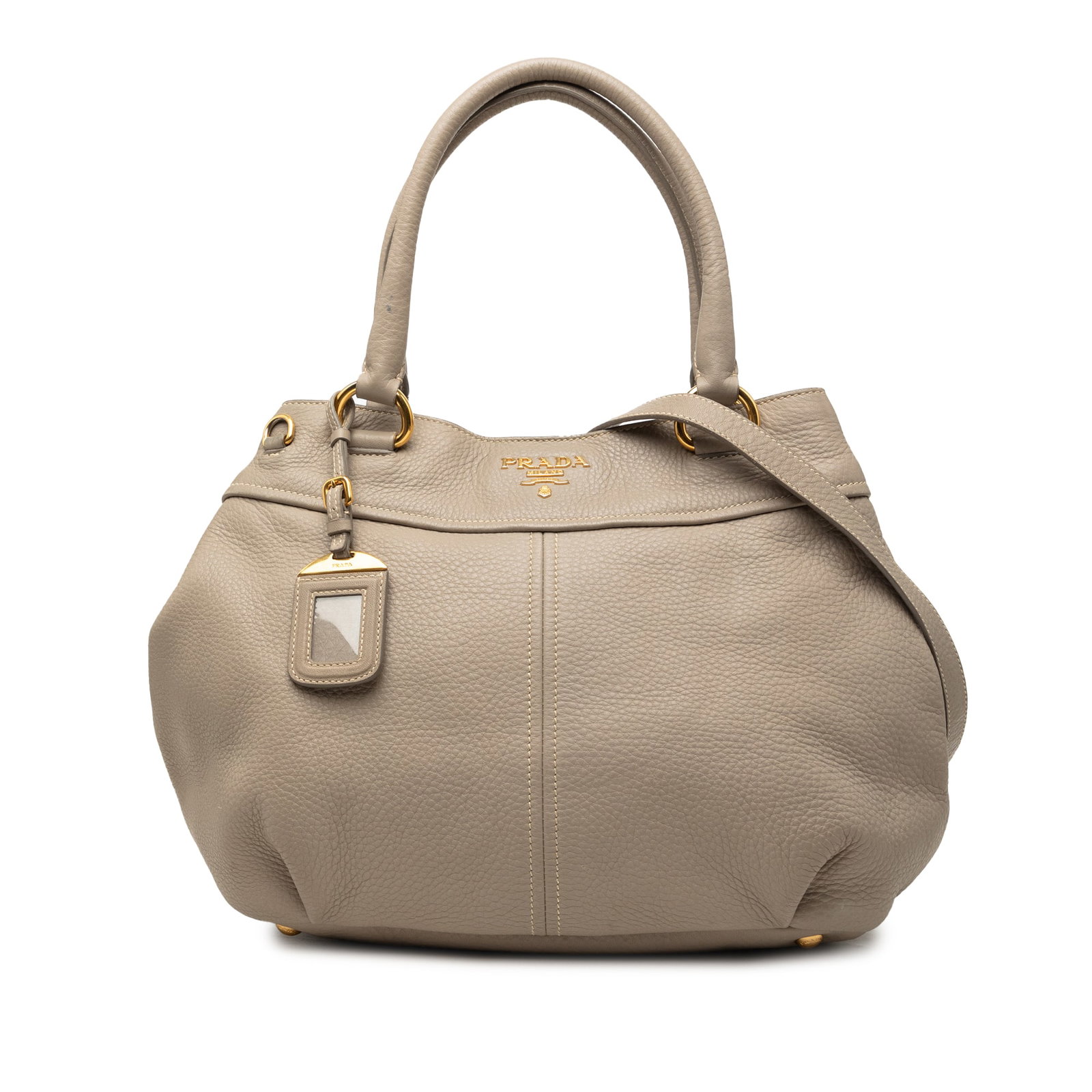 Prada Vitello Daino Leather Satchel Tote Brown Italy (1 of 7)