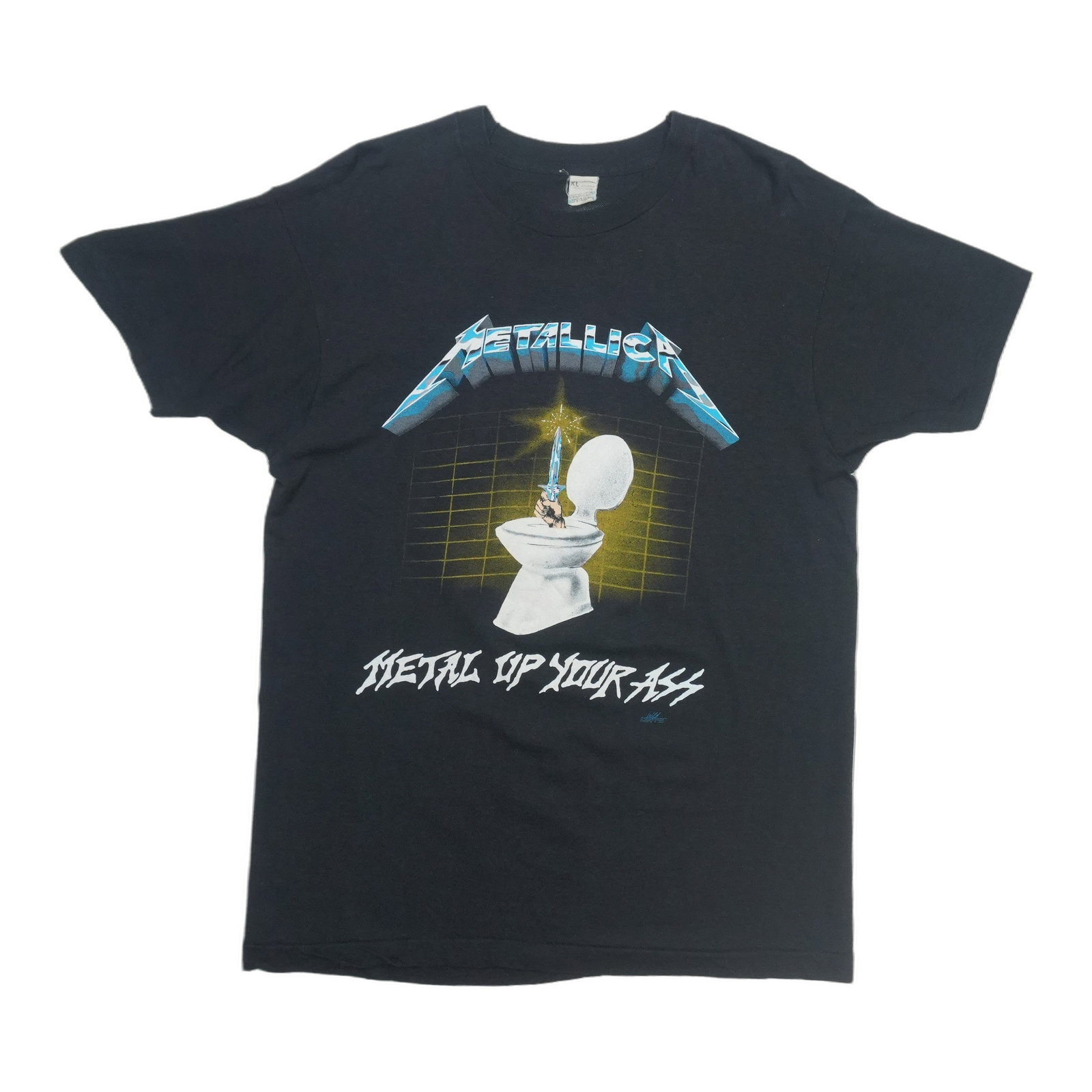Vintage 1985 Metallica Black 50 50 Cotton Poly Shirt (1 of 5)