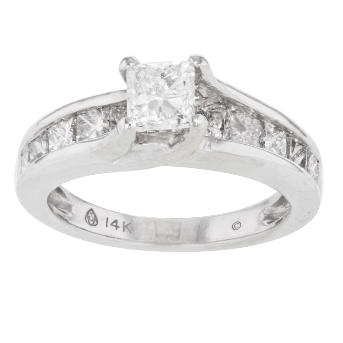 Rachel Koen 1.75ct Princess Cut Diamond Engagement Ring 14K White Gold: Rachel Koen 1.75ct Princess Cut Diamond Engagement Ring 14K White Gold Elevate your engagement with this stunning Princess Cut Diamond Engagement Ring by Rachel Koen, crafted in luxurious 14K white go