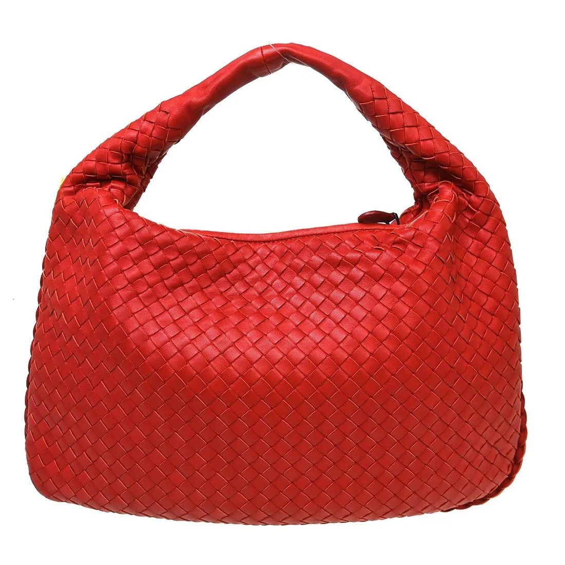 Bottega Veneta Veneta Hobo Red Leather Intrecciato Bag (1 of 8)
