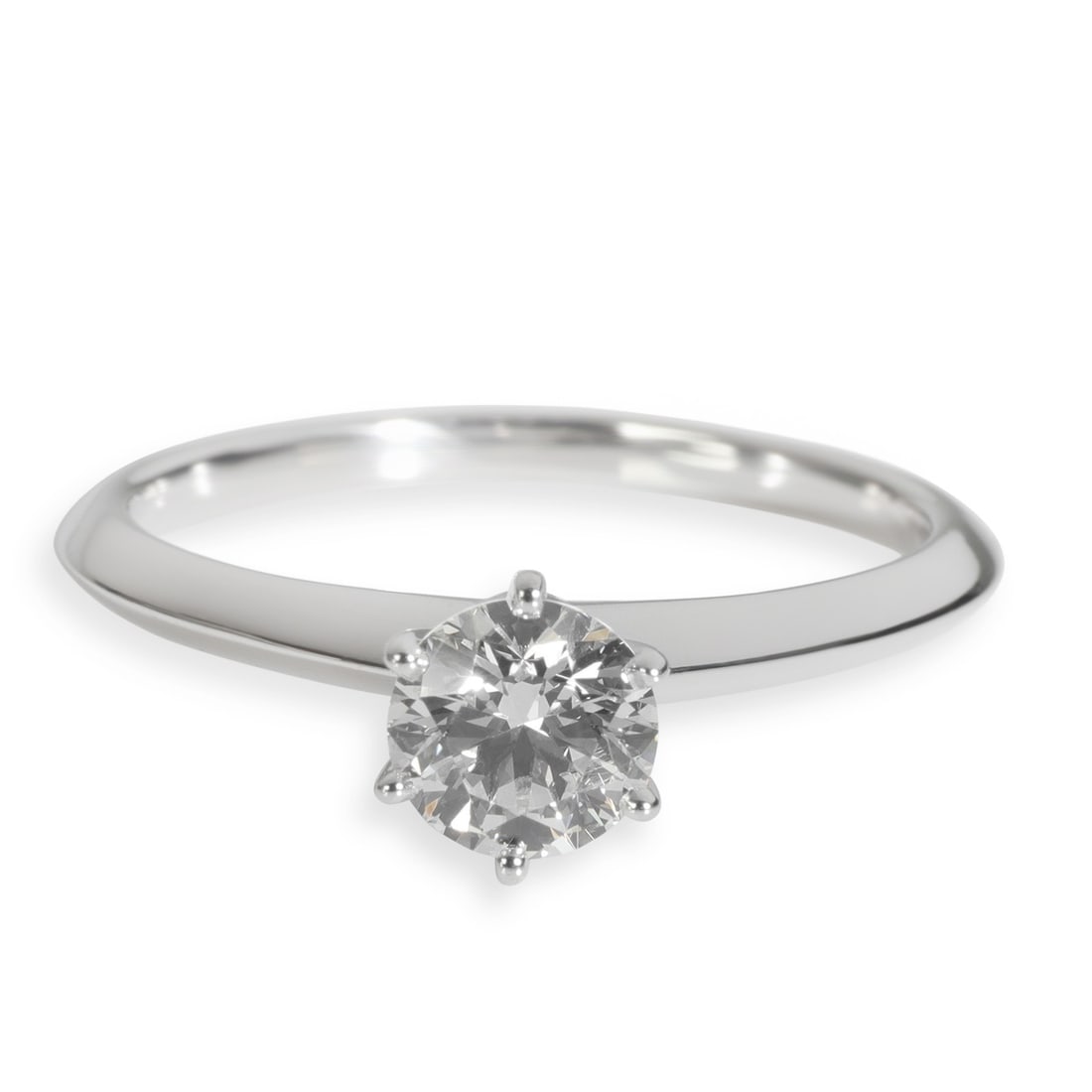 Platinum Engagement Ring with 0.76ct Round Diamond Tiffany Certificate: Platinum Engagement Ring with 0.76ct Round Diamond Tiffany Certificate This Tiffany & Co. engagement ring features a 0.76 carat round brilliant diamond set in platinum. The diamond boasts excellent cu