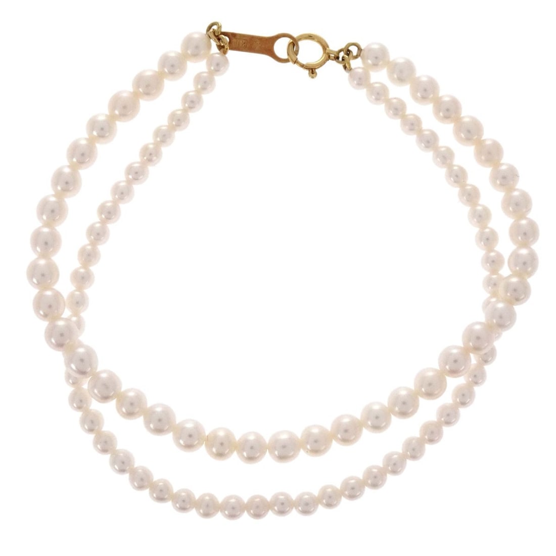 Mikimoto Pearl Bracelet 18K Yellow Gold Vintage Jewelry: Mikimoto Pearl Bracelet 18K Yellow Gold Vintage Jewelry Vintage pearl bracelet crafted in 18K yellow gold with a gold and white color palette. The bracelet is described as being in very good condition