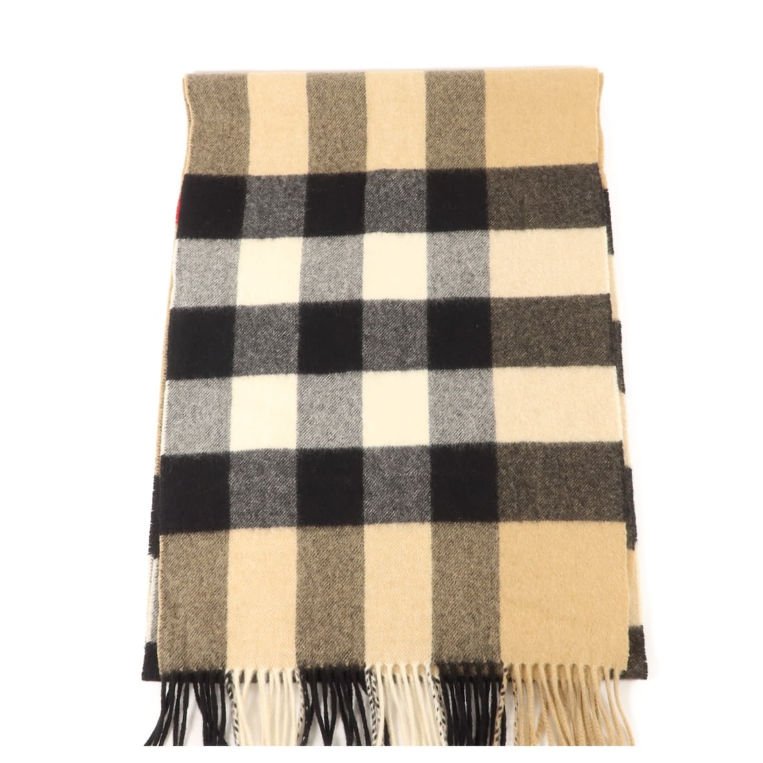 Cashmere Unisex Scarf BURBERRY 200x36cm Brown Beige Gray Black: Cashmere Unisex Scarf BURBERRY 200x36cm Brown Beige Gray Black A Burberry scarf in cashmere with a brown, black, gray, and beige colorway. It measures 200 cm x 36 cm and is described as unisex in regu
