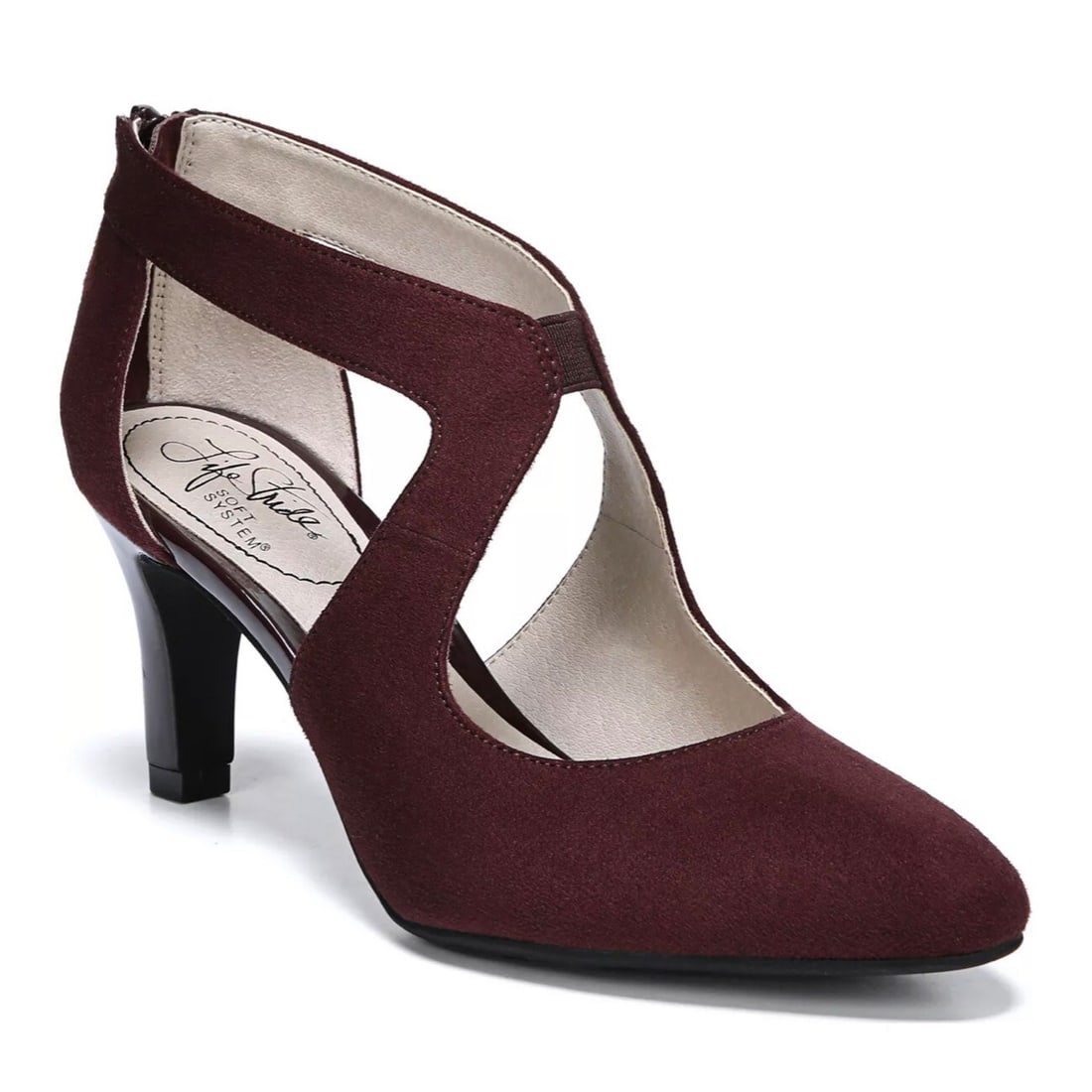 LifeStride Giovanna 2 Wine Red Pumps 10M Stiletto Slip-On: LifeStride Giovanna 2 Wine Red Pumps 10M Stiletto Slip-On Step into elegance with these LifeStride Giovanna 2 Pumps in a stunning Wine Red Pinot Noir microsuede. Perfect for any occasion, these pumps 