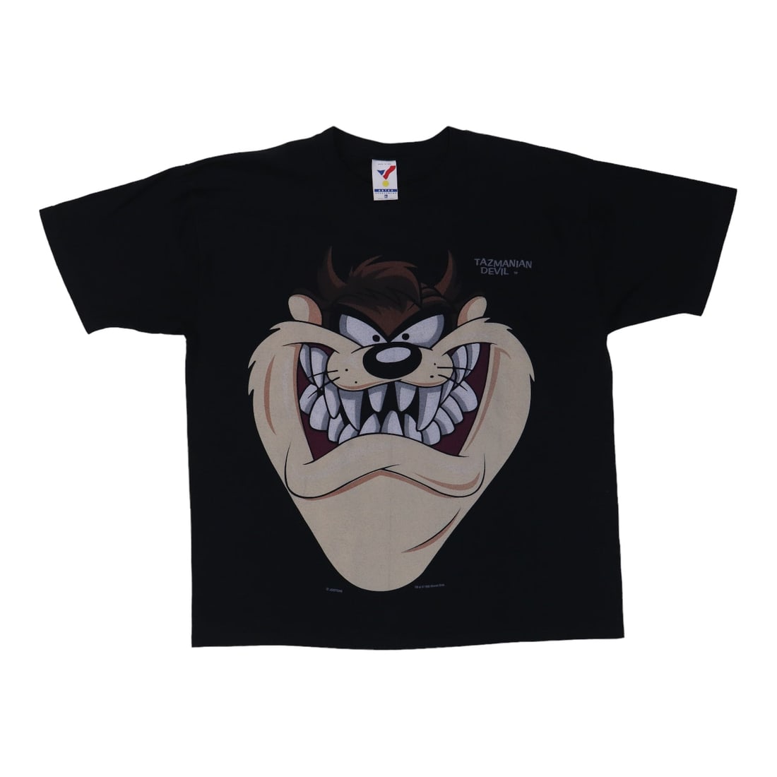 Vintage 1993 Black Tazmanian Devil Poly Cotton T Shirt Extra Large: Vintage 1993 Black Tazmanian Devil Poly Cotton T Shirt Extra Large This is an original vintage 1993 Tazmanian Devil shirt featuring no back graphics. Made from a 50/50 poly/cotton blend, the shirt is 