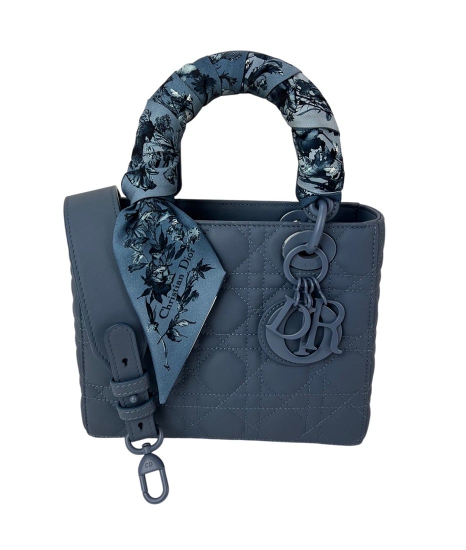 Dior Lady Dior My ABCDior Small Blue Matte Leather Shoulder Bag (1 of 14)