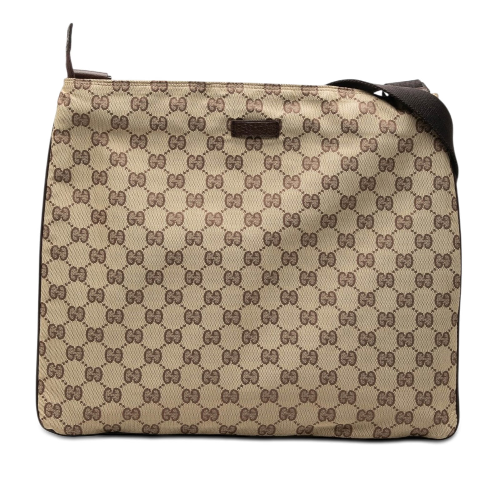 Gucci GG Canvas Bag Beige Leather Trim Adjustable Strap: Gucci GG Canvas Bag Beige Leather Trim Adjustable Strap Gucci GG Canvas Crossbody bag in beige, made in Italy. It features a canvas body with leather trim, an adjustable flat strap, a top zip closure,