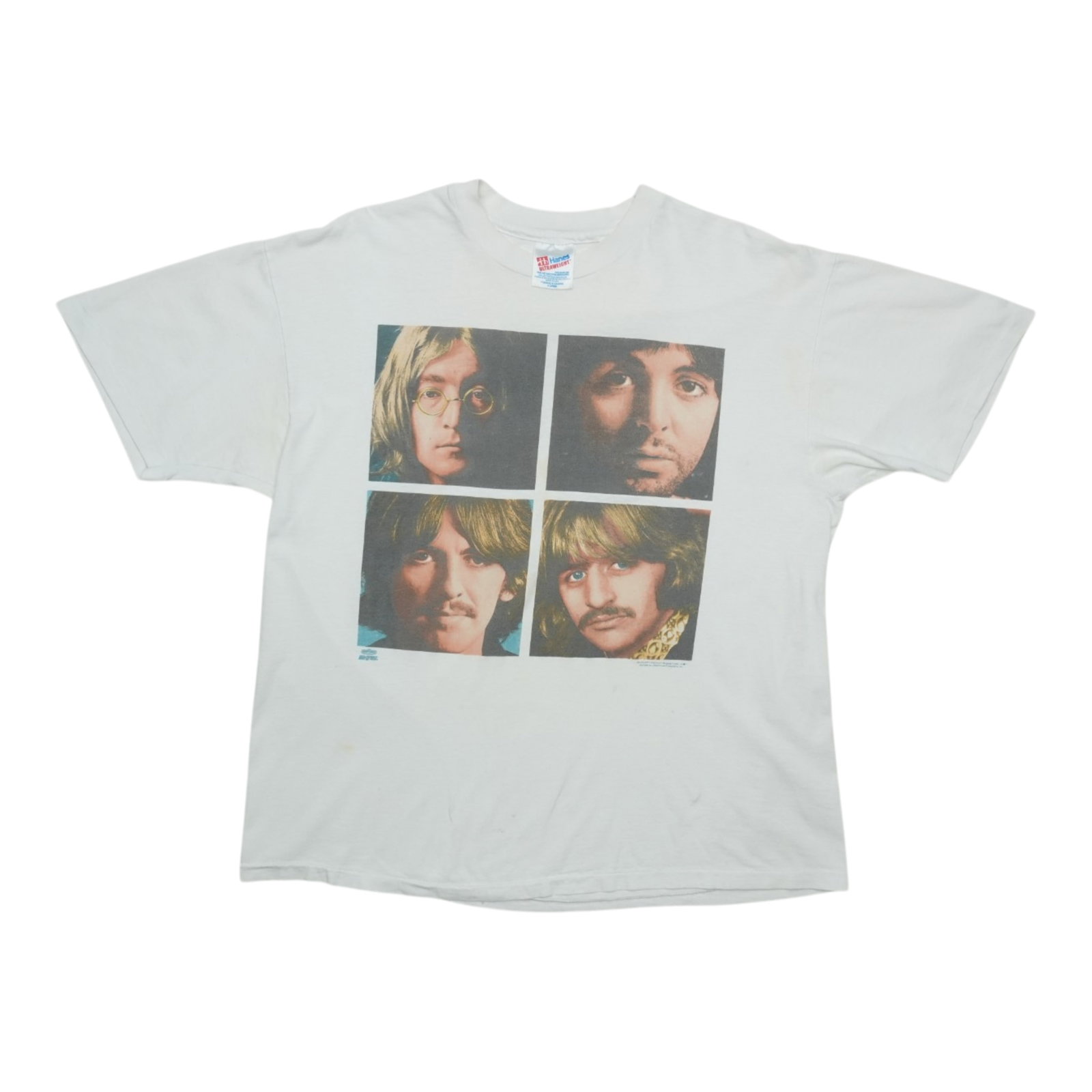 Vintage 1990s Let It Be Beatles White Cotton Graphic T-Shirt (1 of 7)