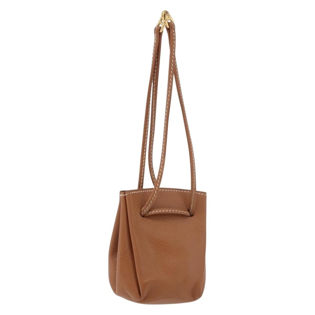 Hermes Vespa Leather Pouch Brown and Gold France (1 of 17)