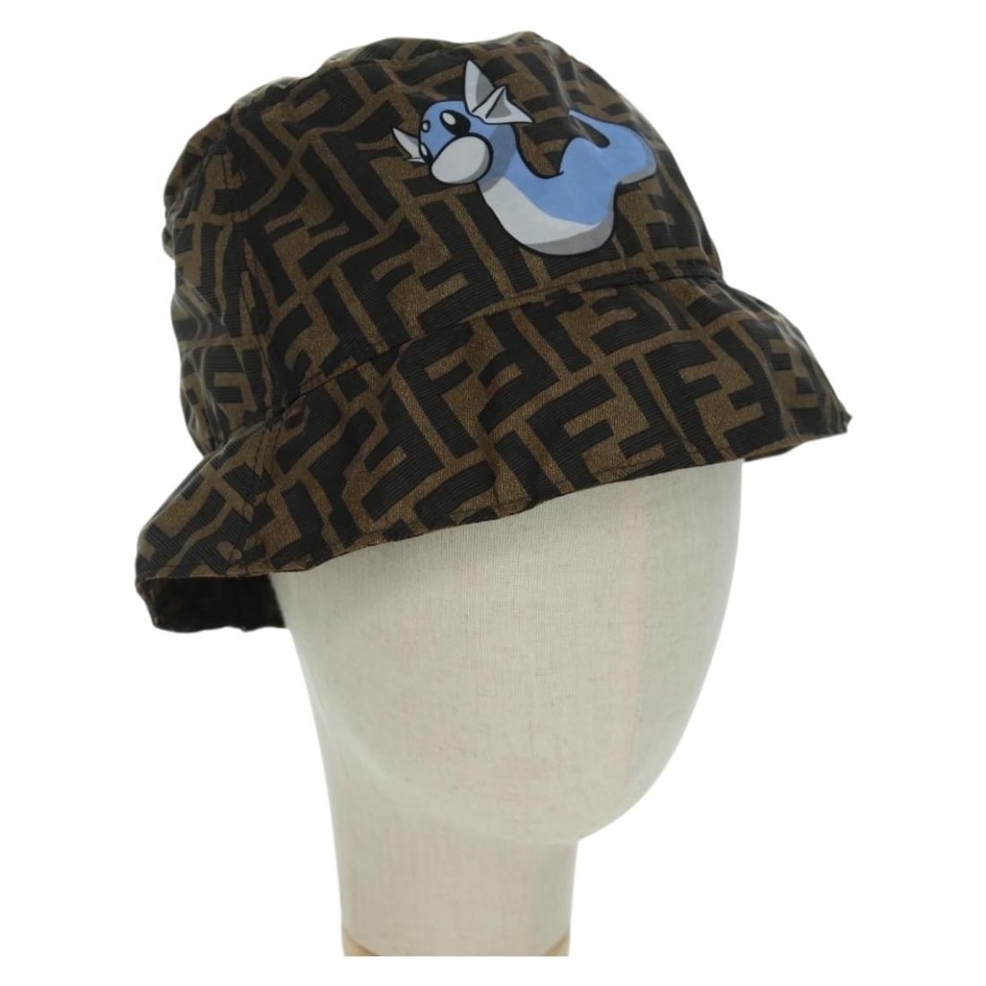 FENDI FRGMT Pokemon Zucca Canvas Bucket Hat Black Brown: FENDI FRGMT Pokemon Zucca Canvas Bucket Hat Black Brown A Fendi hat made from Zucca canvas in black and brown. It comes with a dust bag and item box, and it was made in Italy. The item is described as
