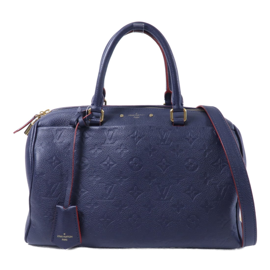 Louis Vuitton M43503 Speedy Bandouliere 30 Monogram Calfskin 2 Way Bag: Louis Vuitton M43503 Speedy Bandouliere 30 Monogram Calfskin 2 Way Bag A Louis Vuitton Speedy Bandouliere 30 2-way shoulder bag in Monogram calfskin (cowhide), presented in Navy x Navy/Red. Model M435