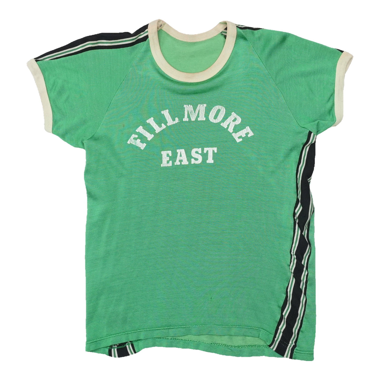 Vintage 1970s Fillmore East Green Cotton Ringer T Shirt (1 of 5)