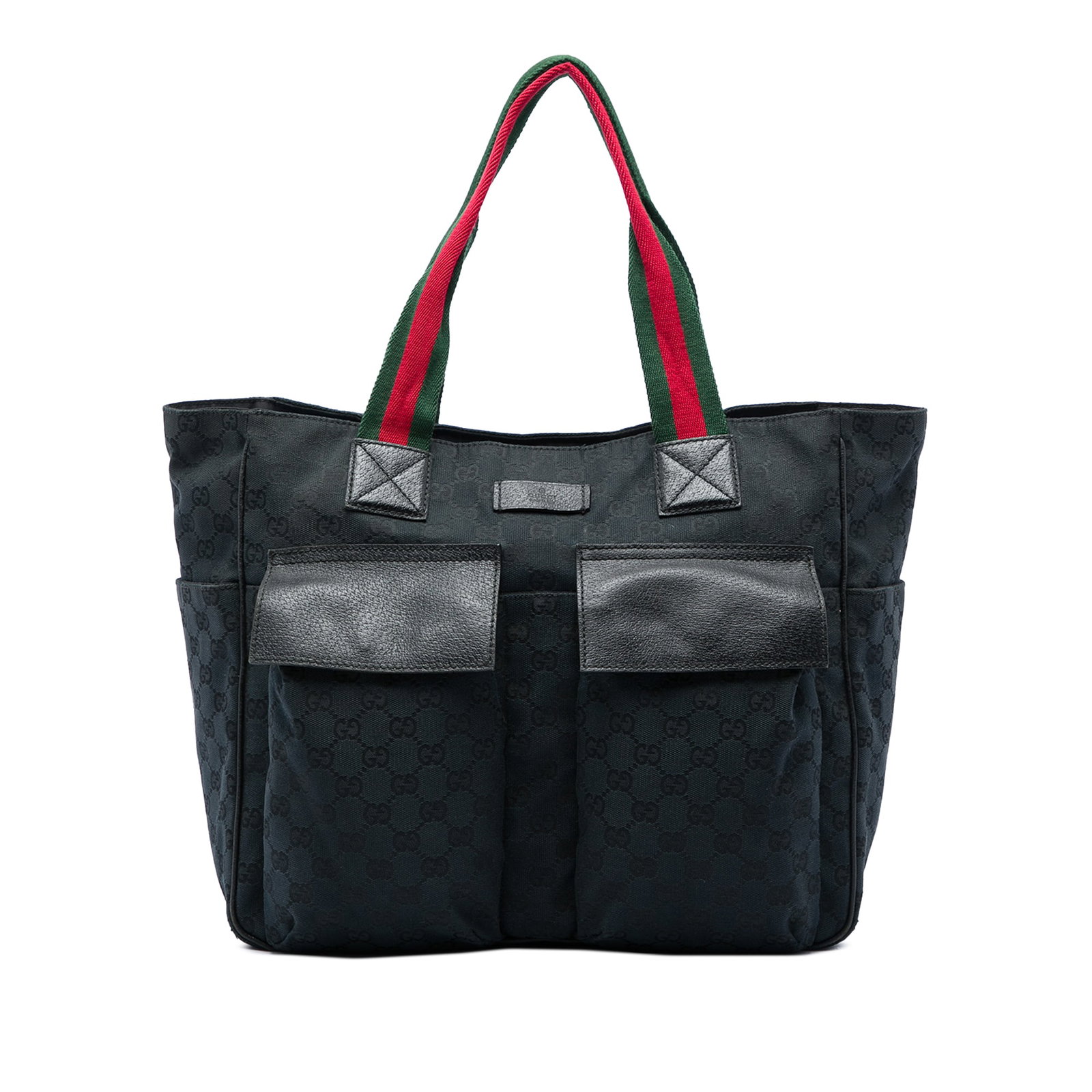 Gucci GG Canvas Web Tote Bag with Double Front Pockets (1 of 5)