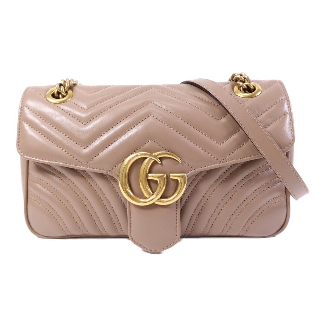 GUCCI 443497 GG Marmont pink calfskin shoulder bag (1 of 15)