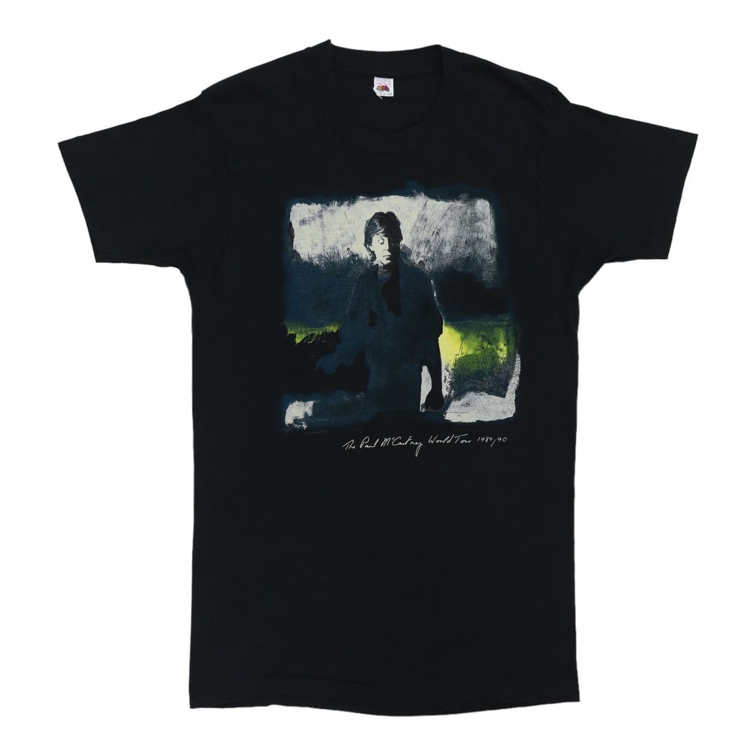 Vintage 1989 Paul McCartney Tour Black Cotton Graphic T-Shirt Large: Vintage 1989 Paul McCartney Tour Black Cotton Graphic T-Shirt Large This is an original vintage 1989 Paul McCartney World Tour shirt featuring front and back graphics. Made from 100% cotton, the shirt