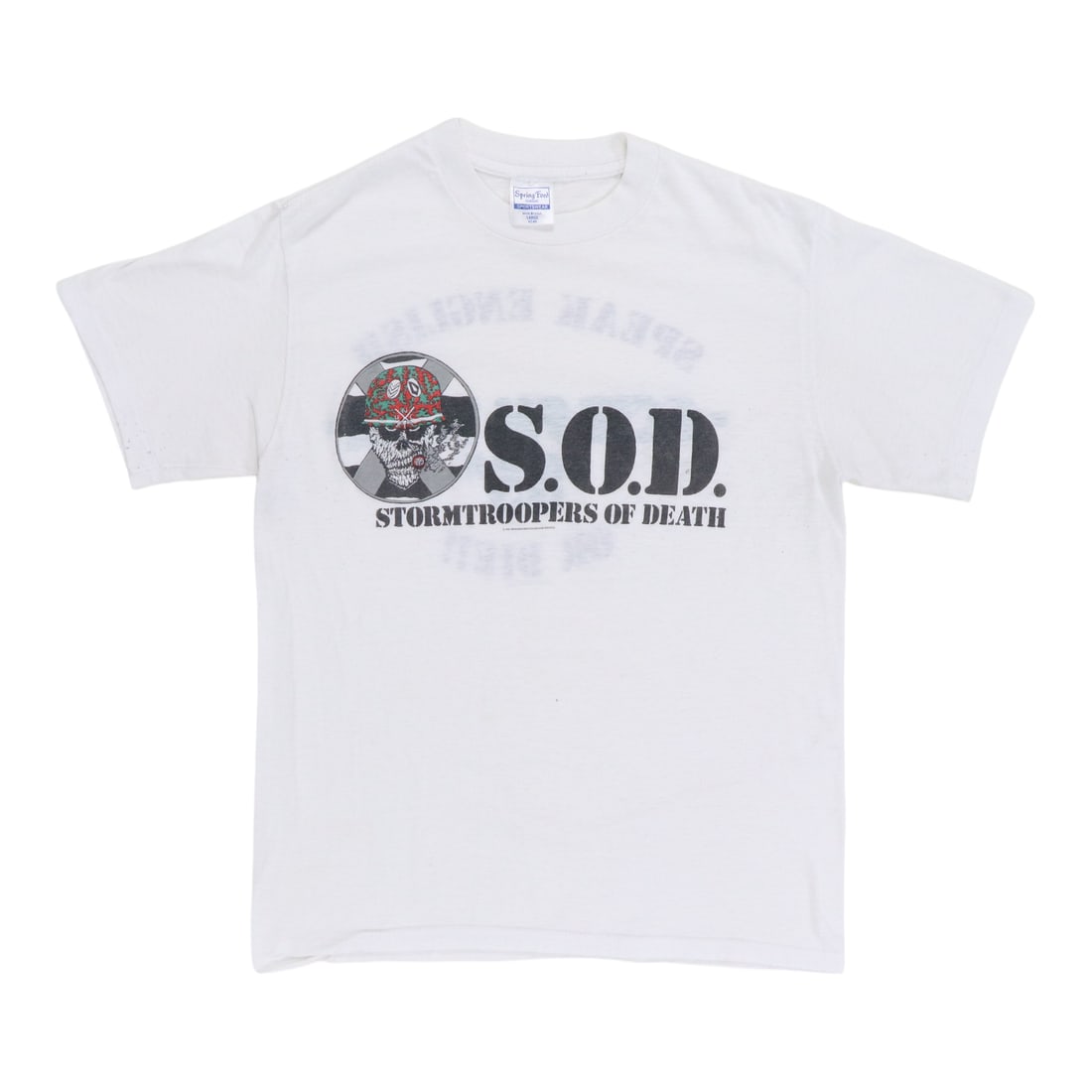 Vintage 1987 SOD Schism Tour White Poly Cotton Band Shirt Size Large (1 of 8)