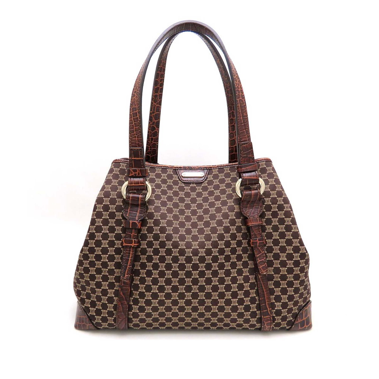 Celine Macadam Brown Canvas Tote Bag with Leather Trim (1 of 18)