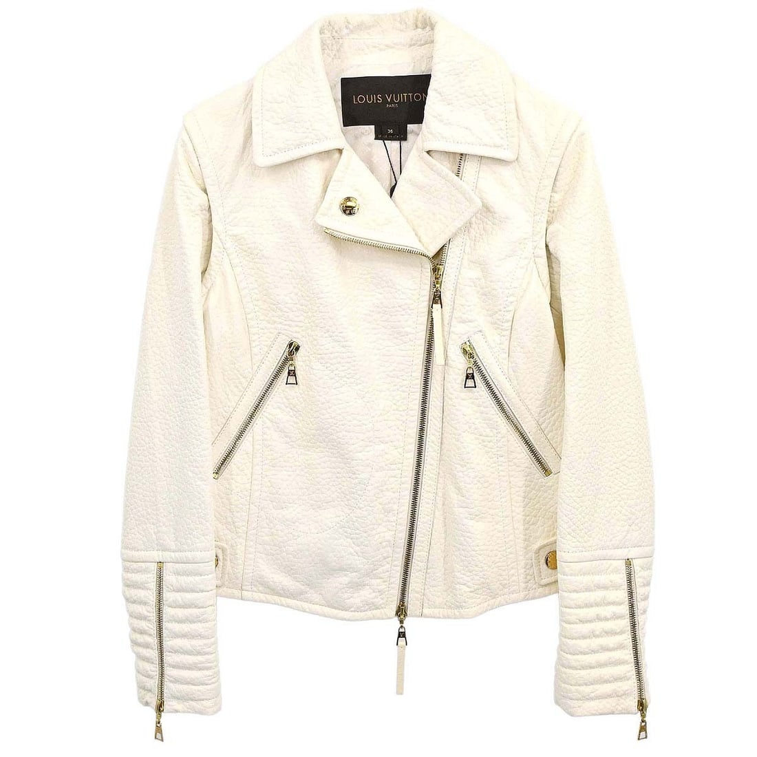 Louis Vuitton RW121W F1LJ02KXA White Lambskin Zip Jacket IT 36 (1 of 15)