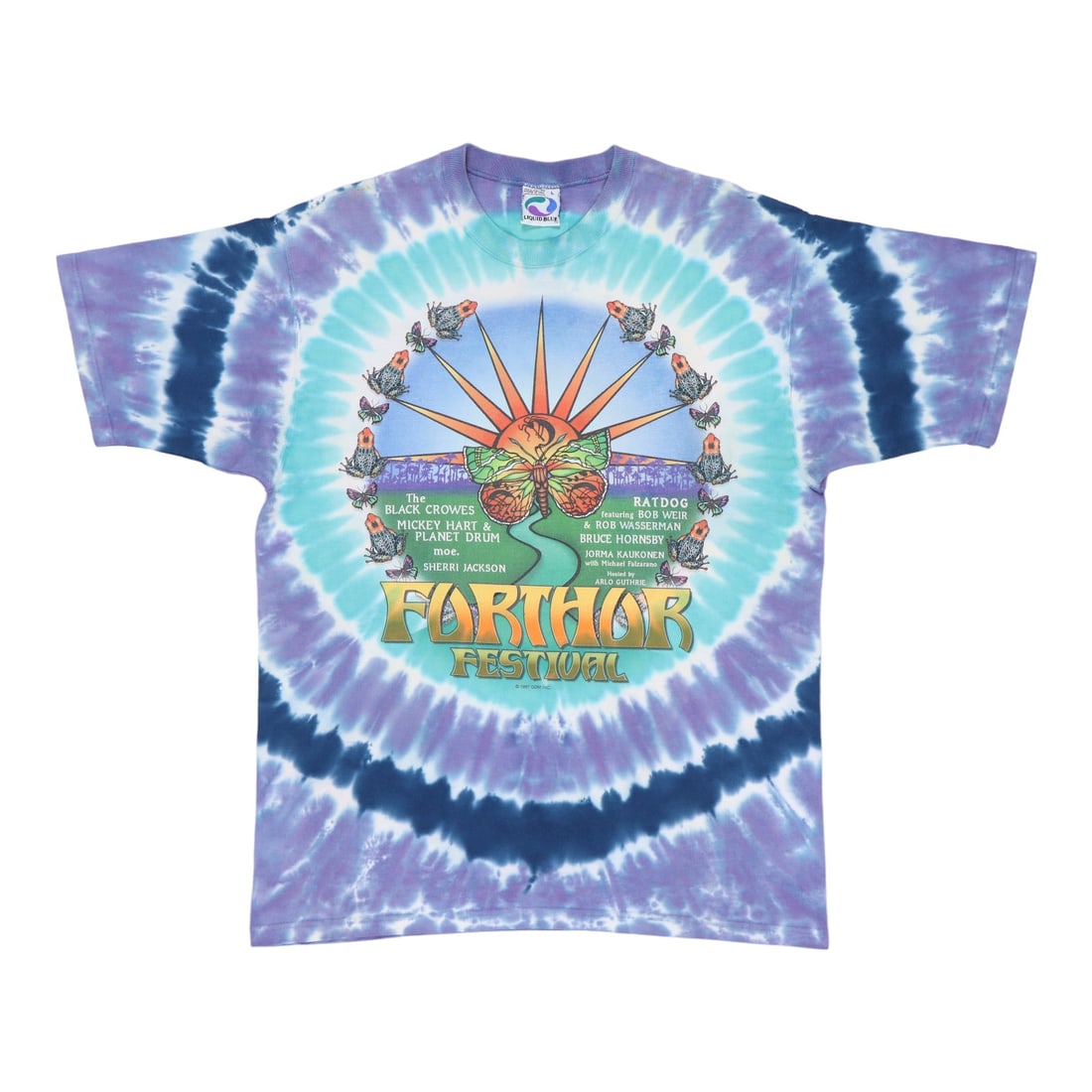 Vintage 1997 Further Festival Tour Cotton Tie Dye Graphic T-Shirt: Vintage 1997 Further Festival Tour Cotton Tie Dye Graphic T-Shirt This is an original vintage 1997 Further Festival Tour tie-dye shirt featuring graphics on both the front and back. The shirt is made 