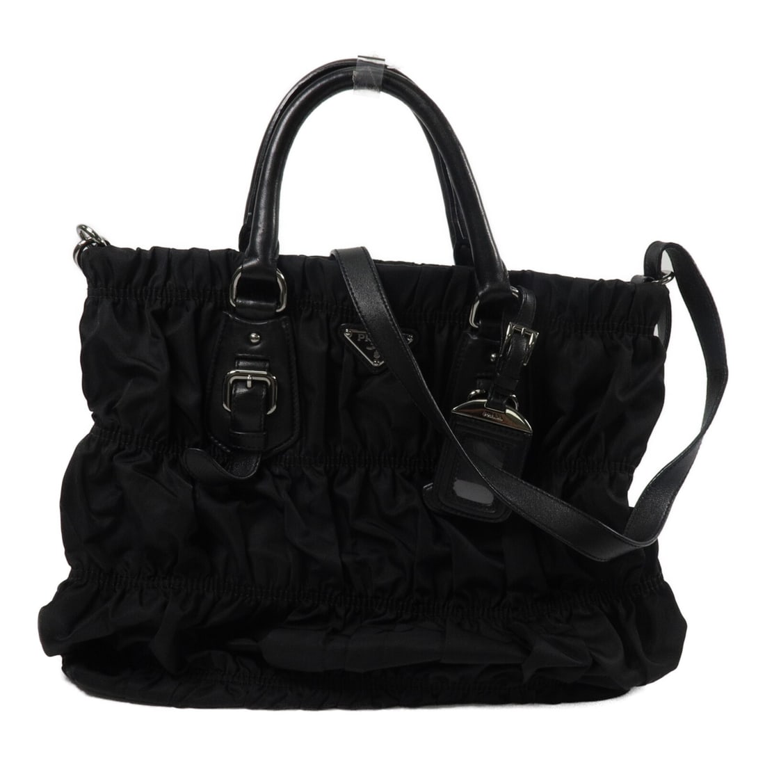 Prada BN1618 2Way Shoulder Bag Black Nylon SHW: Prada BN1618 2Way Shoulder Bag Black Nylon SHW Prada 2-way shoulder bag in black nylon, designed for women and made in Italy. This bag features a versatile shoulder bag style and is presented in AB ve