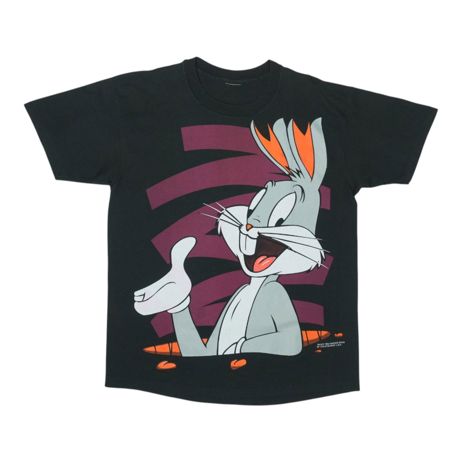 Vintage 1993 Black Bugs Bunny T-Shirt 100 Percent Cotton Warner Brothers (1 of 3)
