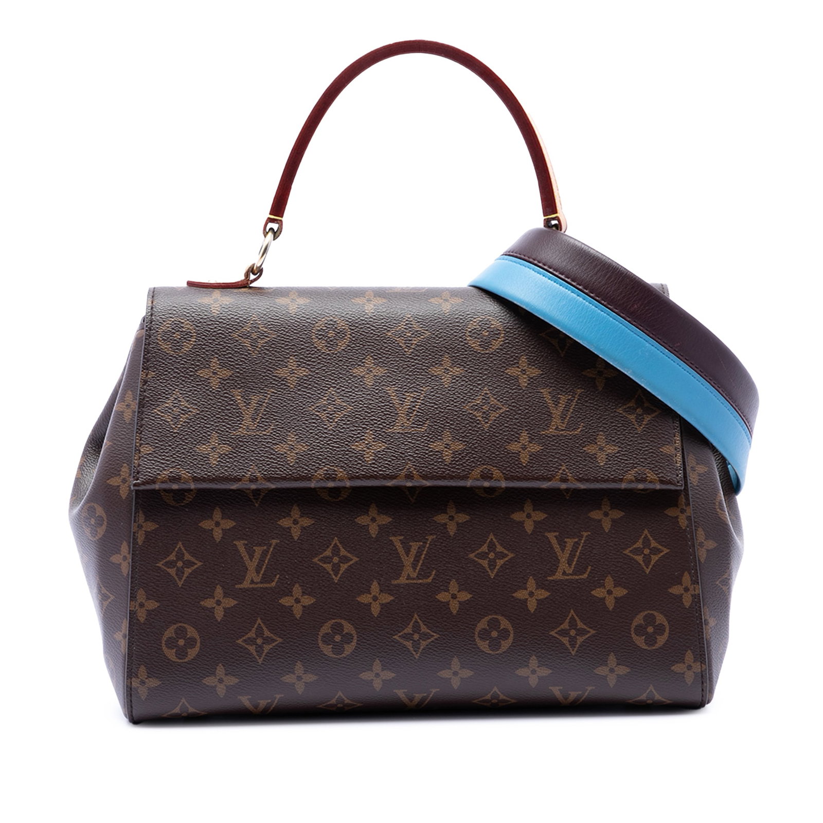 Louis Vuitton Cluny MM Monogram Canvas Shoulder Bag: Louis Vuitton Cluny MM Monogram Canvas Shoulder Bag Louis Vuitton Monogram Cluny MM bag crafted with a monogram canvas body and a flat vachetta leather top handle. This bag also features a detachable 