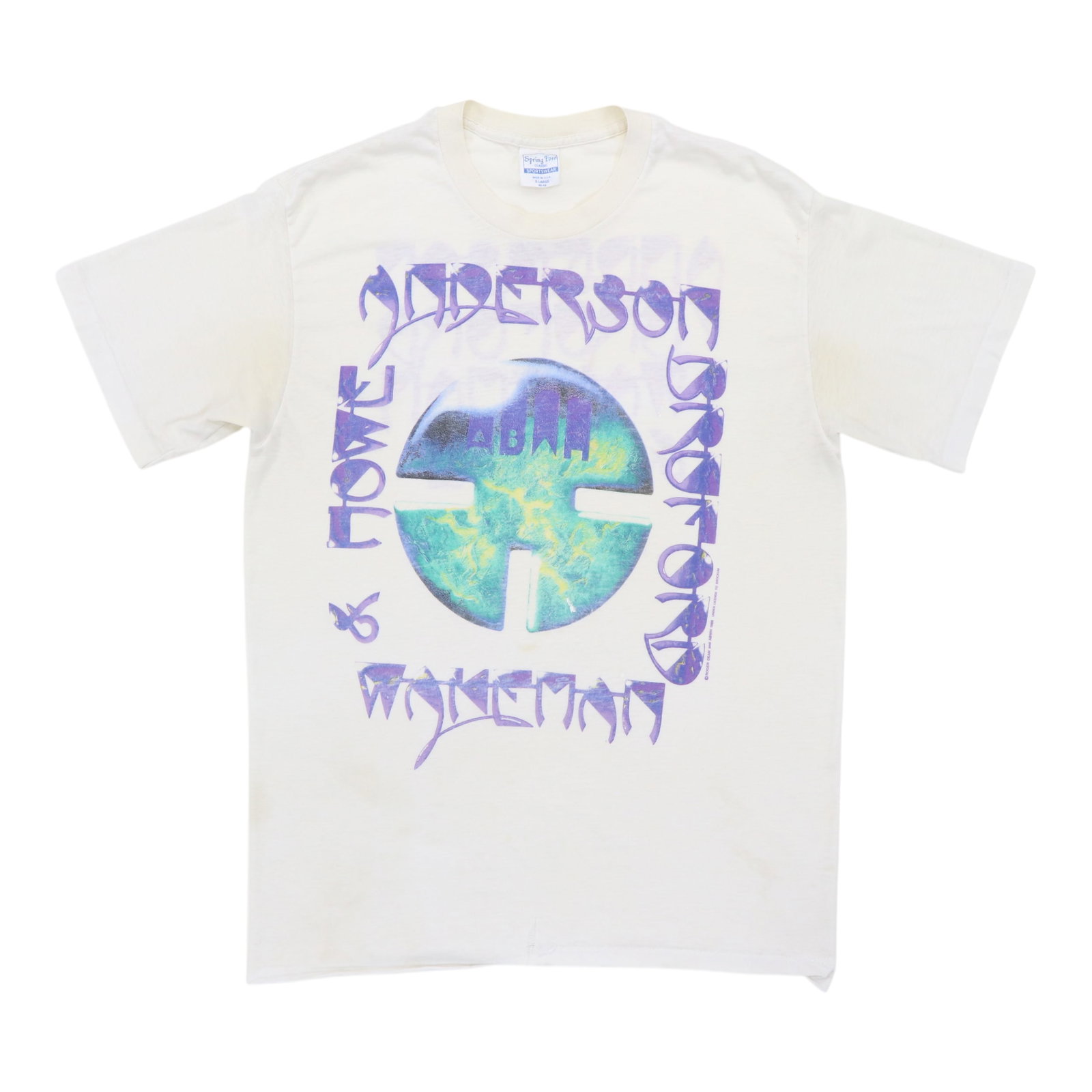 Vintage 1989 band shirt featuring Anderson Bruford Wakeman Howe graphics (1 of 11)