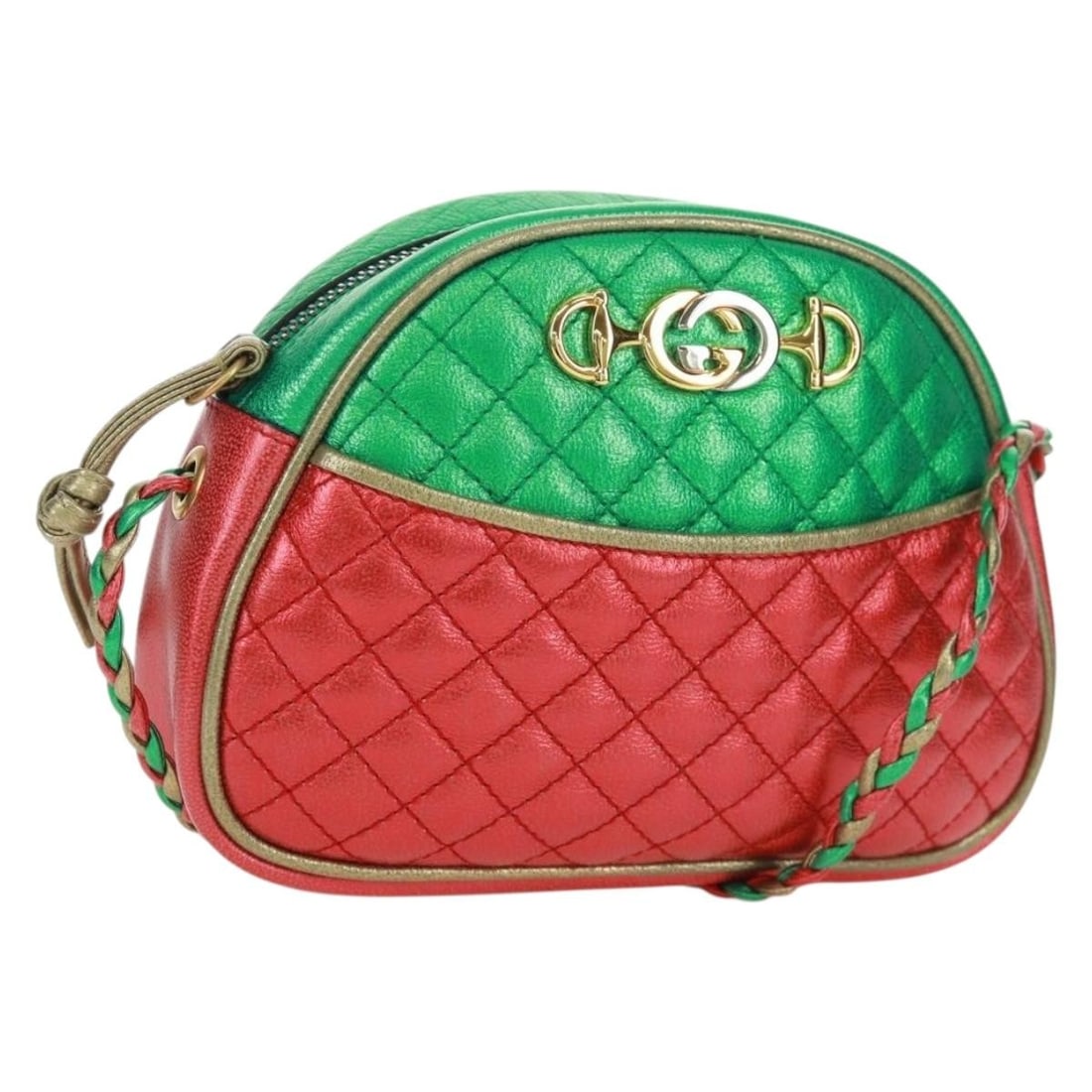 GUCCI 534951 Zumi red leather shoulder bag with dust bag: GUCCI 534951 Zumi red leather shoulder bag with dust bag Gucci Zumi shoulder bag in red leather with gold-tone detailing. Made in Italy, this women's bag includes a dust bag. Condition is ranked B wit