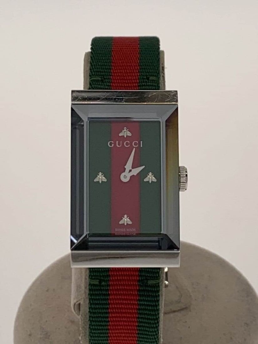 Gucci G Frame Bee Motif Sherry Line Indigo Nylon Wristwatch (1 of 6)