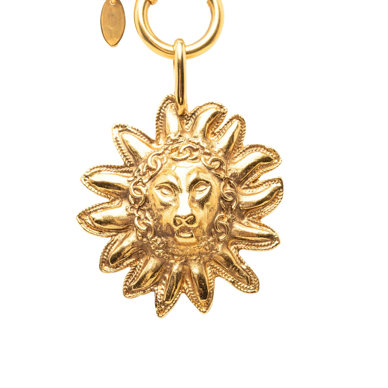 Chanel Leo Lion Sun Medallion Gold Tone Necklace (1 of 6)