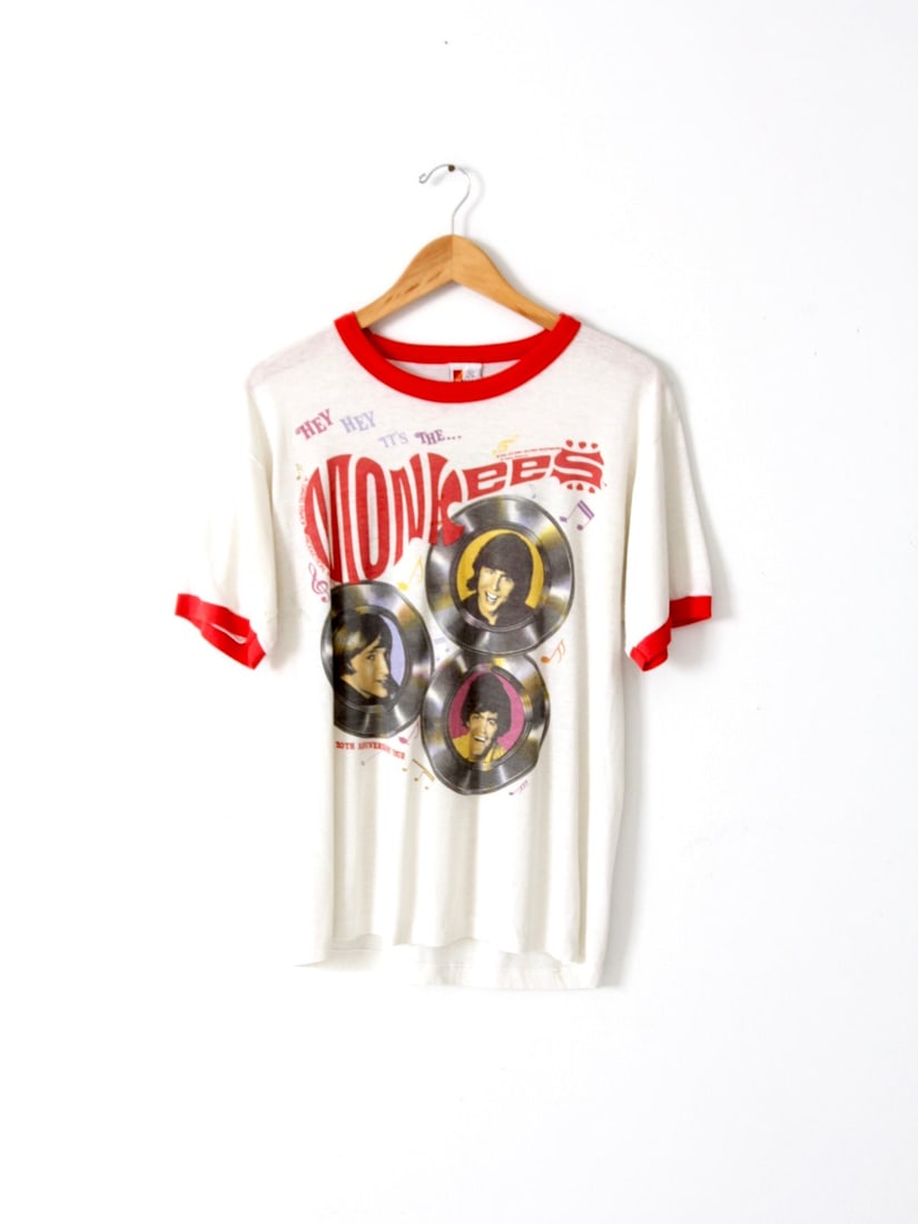 Vintage Monkees 20th Anniversary Tour T-Shirt Red Ringer Tee (1 of 7)