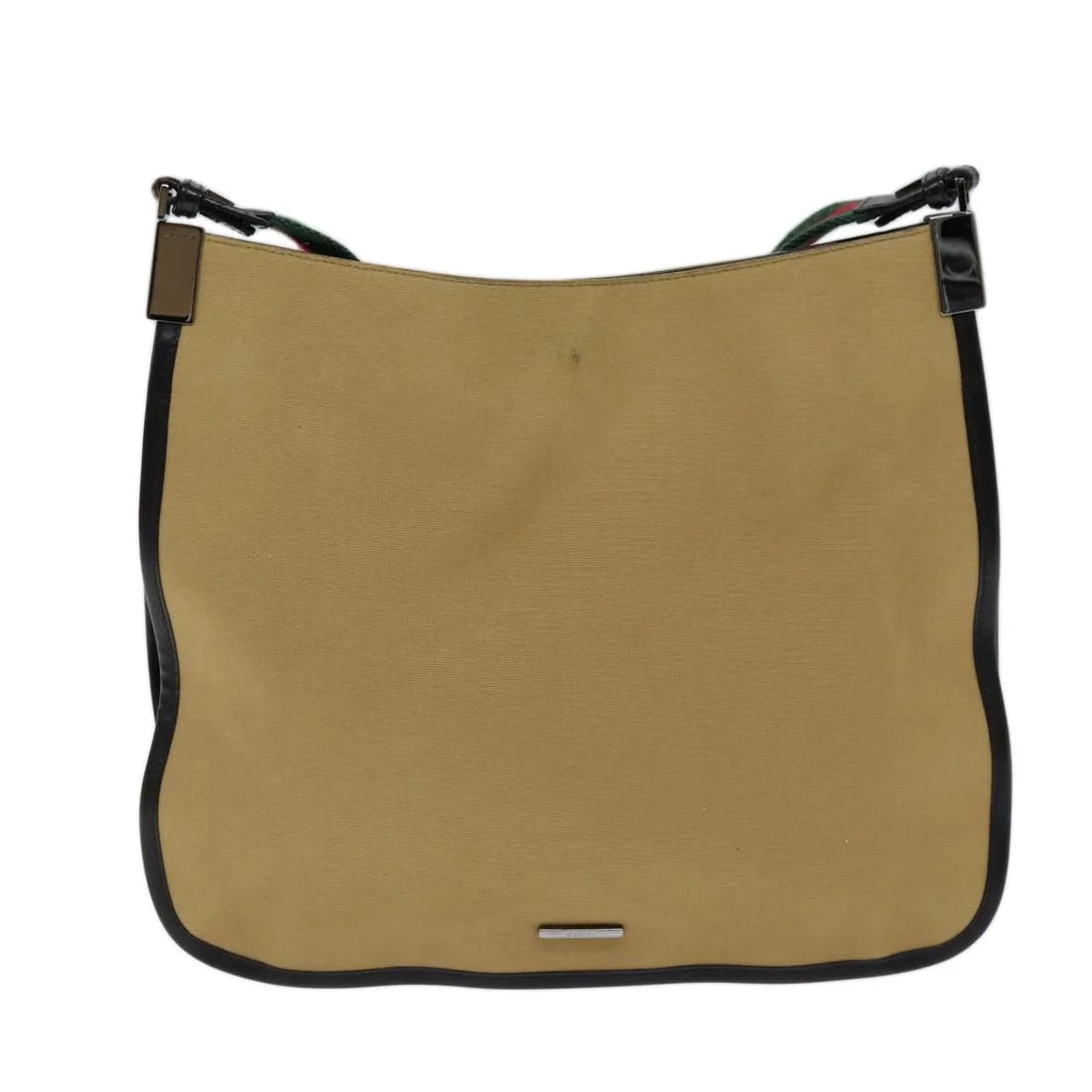 Gucci Vintage beige canvas shoulder bag made in Italy: Gucci Vintage beige canvas shoulder bag made in Italy This Gucci vintage shoulder bag features a beige canvas exterior and is designed for women. Made in Italy, the bag shows some signs of use, includ