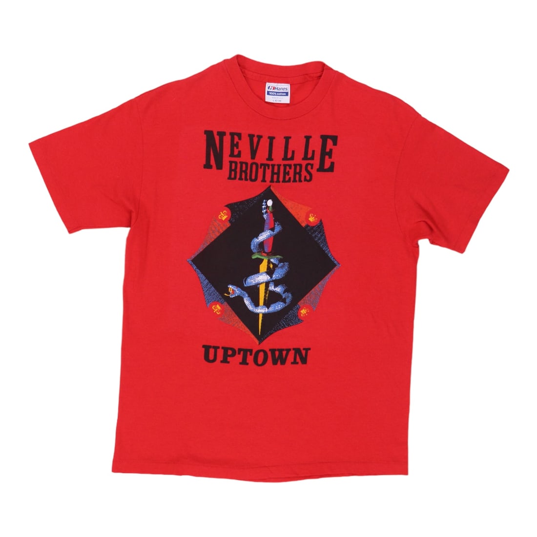Vintage 1987 Neville Brothers Uptown Red Cotton Shirt Large (1 of 4)
