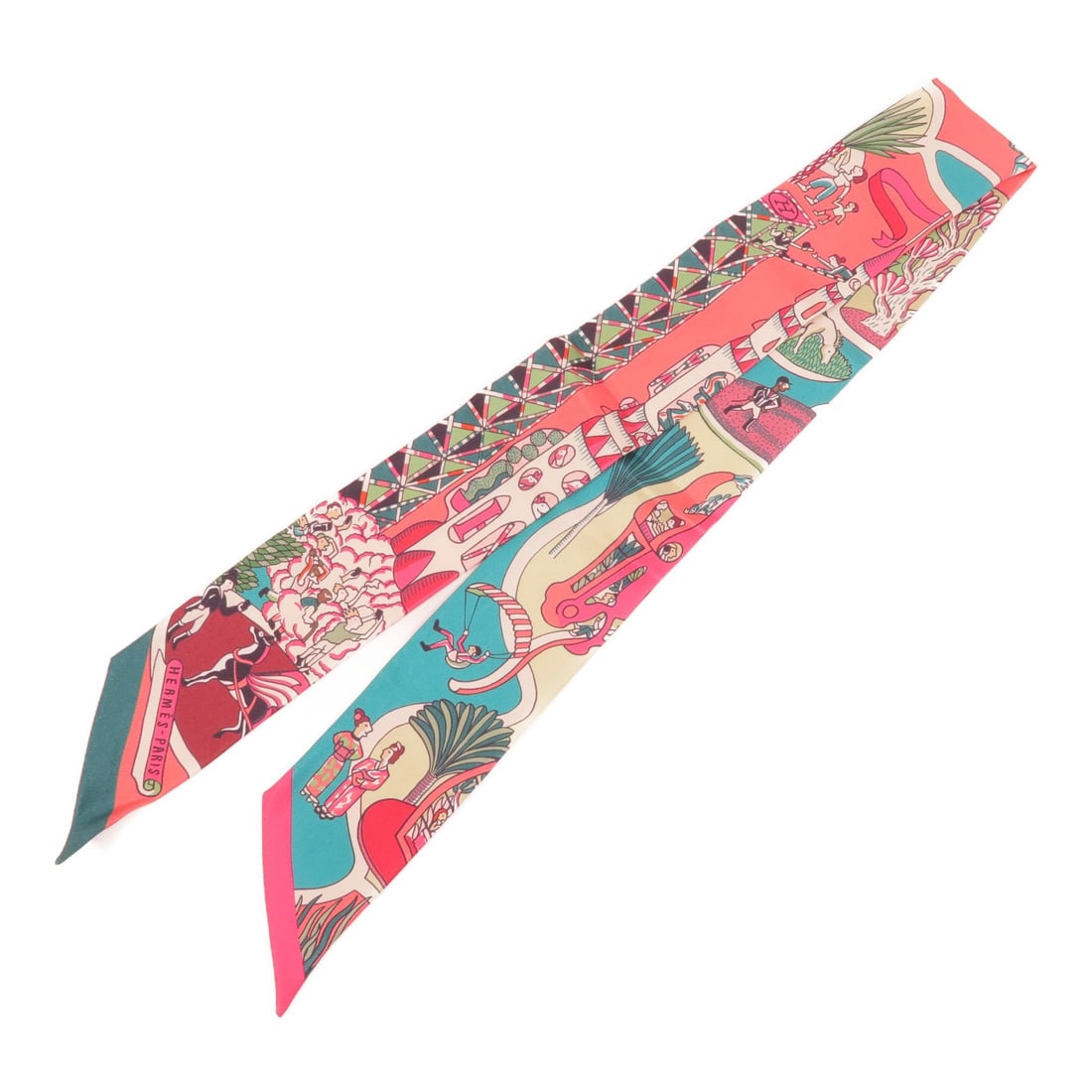 Hermes Twilly Pink Silk Women's Scarf Made in France: Hermes Twilly Pink Silk Women's Scarf Made in France Hermes Twilly scarf in pink silk, designed for women and made in France. This regular-size scarf measures 86 cm x 5 cm and is offered in very good 