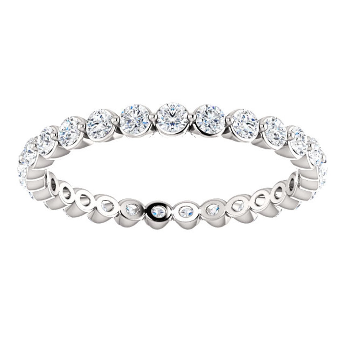 Rachel Koen 14K White Gold Diamond Eternity Band 0.75ct G SI1 Adjustable: Rachel Koen 14K White Gold Diamond Eternity Band 0.75ct G SI1 Adjustable The Rachel Koen Shared Prong Natural Diamond Eternity Band is a stunning piece crafted from 14K white gold, featuring a total c