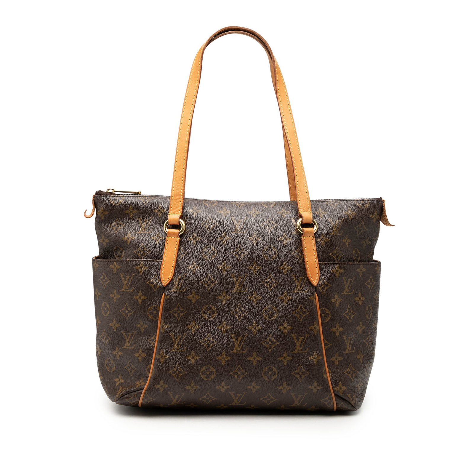 Louis Vuitton Totally MM Monogram Canvas Shoulder Bag: Louis Vuitton Totally MM Monogram Canvas Shoulder Bag Louis Vuitton Monogram Totally MM bag made in France. It features a monogram canvas body with vachetta leather trim, flat vachetta leather straps,