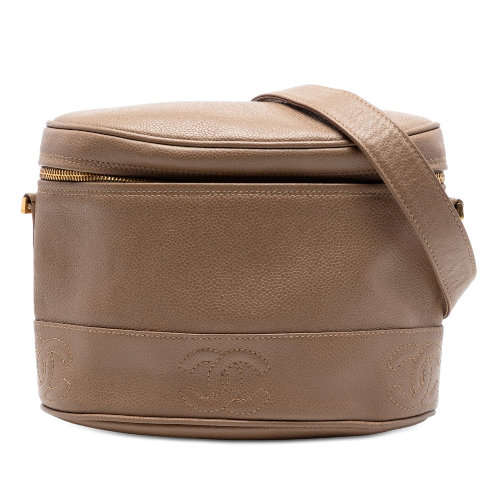 Chanel Triple CC Brown Caviar Leather Crossbody Bag (1 of 6)