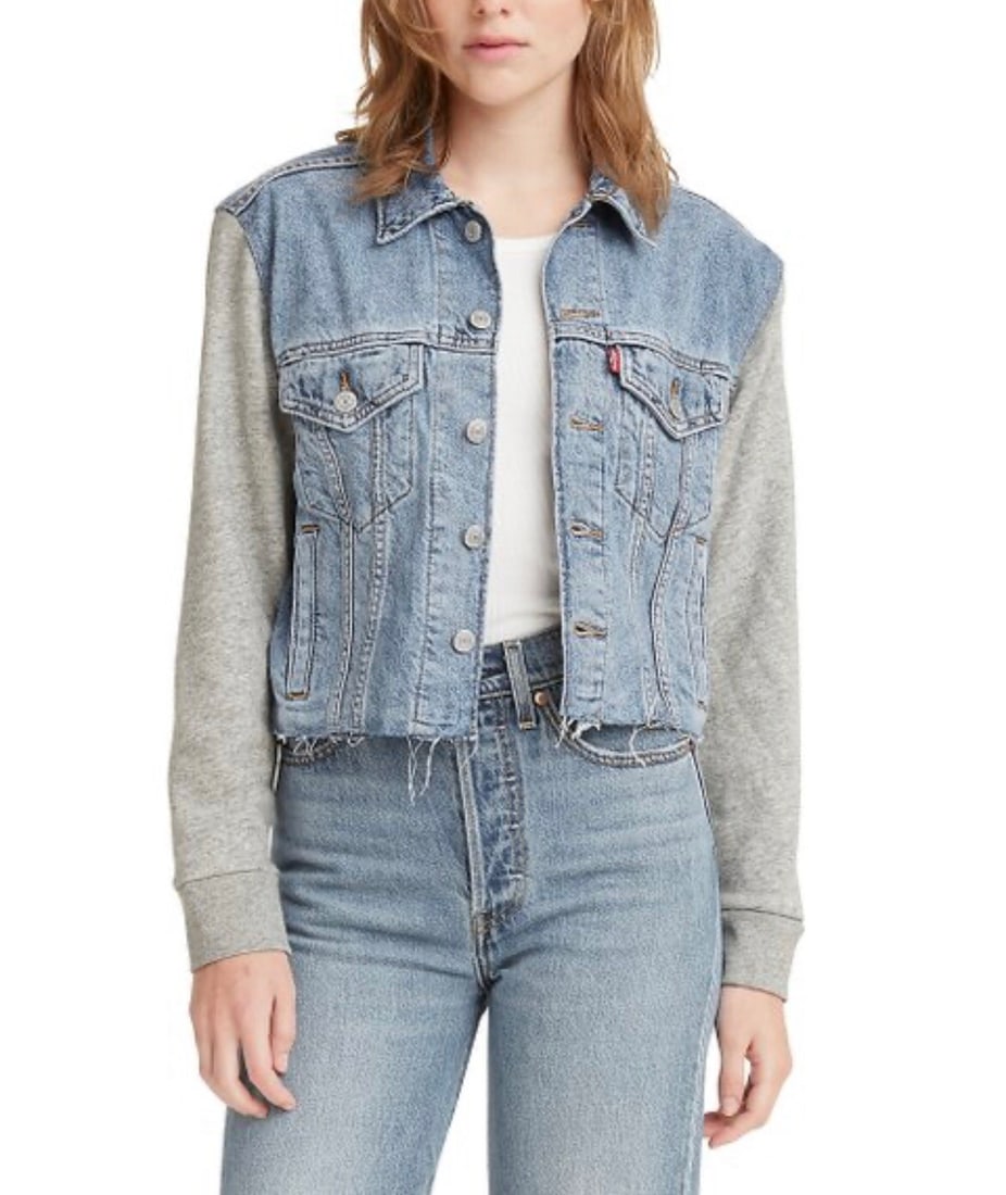 Levi's Two Minds ExBoyfriend Denim Jacket XS Contrast Sleeves (1 of 2)