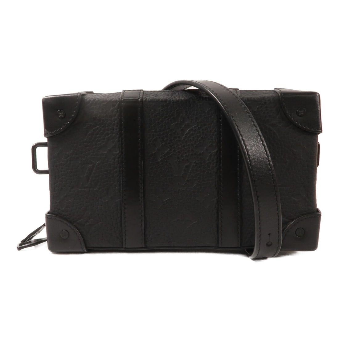 Louis Vuitton M80224 Soft Trunk Wallet Black Monogram Taurillon Shoulder Bag: Louis Vuitton M80224 Soft Trunk Wallet Black Monogram Taurillon Shoulder Bag A Louis Vuitton Soft Trunk Wallet shoulder bag in black, model M80224, with Monogram and Taurillon Clemence leather combine